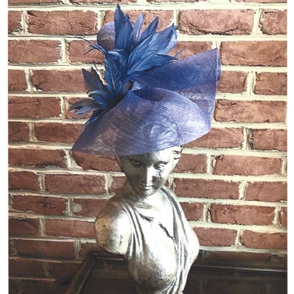 Fascinator / Headband *Designer*  Purple Oversized Sinamay Brim Array of Purple